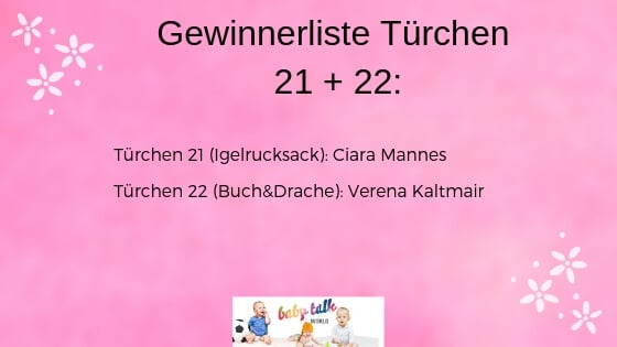 Gewinnerliste - Adventskalender Türchen 21-22