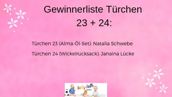 Gewinnerliste - Adventskalender Türchen 23-24