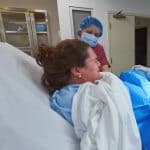 Geburtsschmerzem - Gebärende unter der Geburt